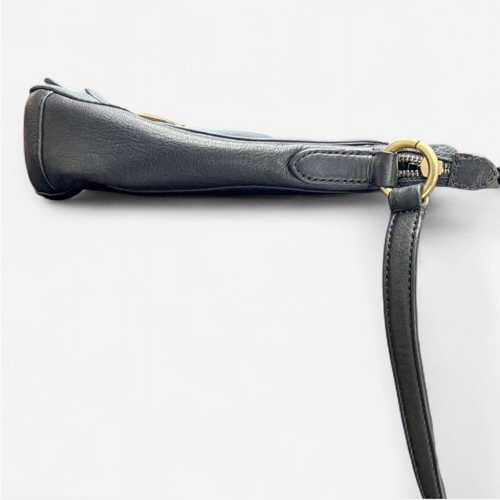 Frye Black Leather Crossbody Bag with Gold Buckles - Picture 5 of 12